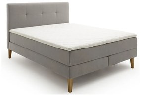 Pat boxspring gri deschis 180x200 cm Stockholm – Meise Möbel