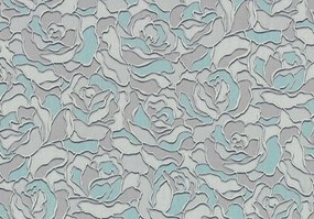 Tapet floral dormitor, vinil albastru, model Denim