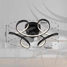 Lustra LED cu ventilator si telecomanda LORIS 03638 GL
