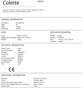 Lustra LED suspendata design ultra-modern 60cm Colette. crom SV-786831