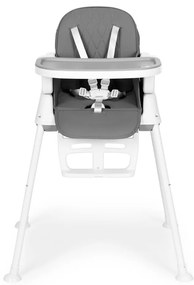 Scaun înalt pliabil 3 în 1 gri