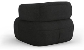 Fotoliu negru cu tapițerie din stofă bouclé Jenny – Micadoni Home
