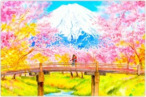 Tablou - Cuplu pictat, acuarelă (90x60 cm)