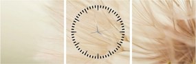 Tablou - Detaliu flori (cu ceas) (90x30 cm)