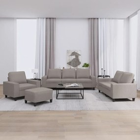 vidaXL Set de canapele, 4 piese, gri taupe, textil
