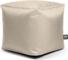 Fotoliu puf pentru copii bej cu tapițerie din imitație de piele Cube M – So Soft?