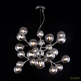 Lustra deosebita cu 24 de surse de lumina Dallas, crom/ fumuriu MYMOD545PL-24CH