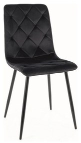 Scaun JERRY, stofa catifelata neagra, 45x39x91 cm