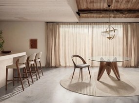 Scaun de bar din lemn si piele sintetica Mink