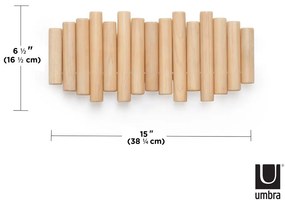 Cuier de perete în culoare naturală din lemn masiv de pin Picket – Umbra