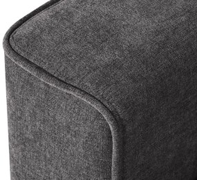 Coltar extensibil Fano 6 locuri gri picioare negre – L323 x l174 x h89 cm