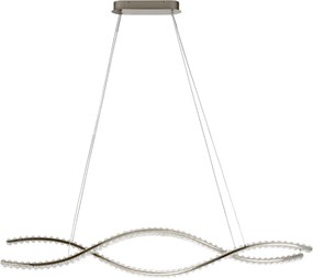 Lustra LED CCT suspendata cu telecomanda SPARK WAVES 120 crom