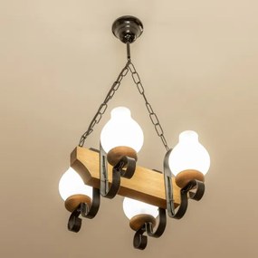 Lustră pe lanț Brilagi QUEEN 4xE14/40W/230V fag