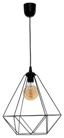 Lampă suspendată BASKET 1xE27/60W/230V negru