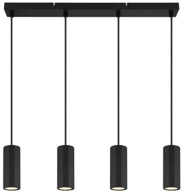 Lustră pe cablu Globo 57918-4HB JAMES 4xGU10/25W/230V negru