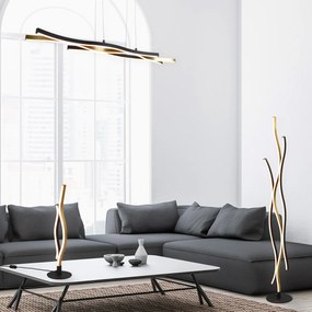 Design vloerlamp zwart met goud incl. LED dimbaar - Blaze