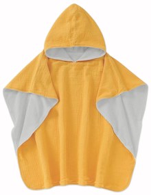 Prosop plaja - Poncho copii din muselina dubla si frotir Kidizi 6-24 luni Curry