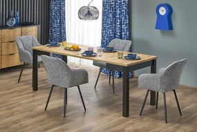 Masa extensibila Qubik stejar artizan/negru L80-200 cm