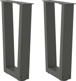 vidaXL Picioare pentru măsuță de cafea în formă de V, 2 buc., antracit, 38x(42-43,3) cm, oțel
