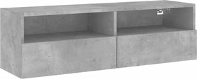 vidaXL Comodă TV de perete, gri beton, 100x30x30 cm, lemn prelucrat