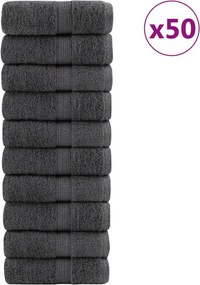 vidaXL Prosoape de baie premium, SOLUND, 50 buc., antracit, 30x30 cm, 600 g/m²