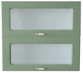 Corp superior vitrina 80 cu 2 usi orizontale Zebra MDF verde