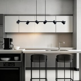 Lampă suspendată modernă neagră cu 6 lumini - Jeana Straight