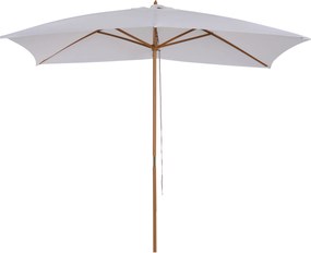 Outsunny Umbrelă de Grădină 2x3m Parasolar Impermeabil din Lemn Lacuit cu Copertină Detașabilă Alb | Aosom Romania
