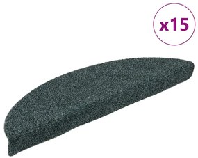 vidaXL Covorașe autoadezive pentru scări, 15 buc., 56x17x3 cm, semirotunde, verzi