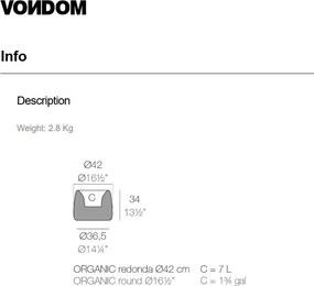 Ghiveci plante design decorativ modern exterior/interior Organic round 42×33cm