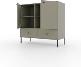 Comodă cu doua usi si doua sertare, 100x41x95cm, Tili System, ADRK Furniture (Culoare: Eucalipt / Eucalipt)