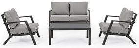Set mobilier de grădină gri din aluminiu pentru 4 persoane Harley – Bizzotto