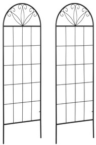 Outsunny Trelis pentru grădină set de 2 suport pentru plante agățătoare din metal - 51 x 152 cm negru | Aosom Romania