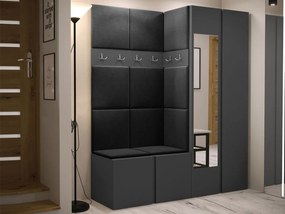 Mobilier hol Tovenaz XII (grafit + Negru) (cu oglindă). 1104828