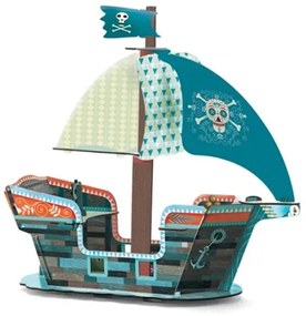 Corabia piratilor Djeco  3D,  turcoaz