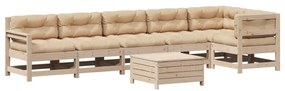 3250884 vidaXL Set mobilier de grădină cu perne, 7 piese, lemn masiv de pin