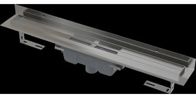 Rigola de dus Wall 115 cm, cu guler fixat la perete, scurgere verticala, otel inoxidabil 1150 mm