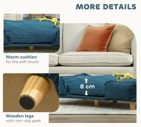 PawHut Canapea pentru Câini până la 30 kg cu Pernă Detașabilă, 96x66x24 cm, Albastru | Aosom Romania