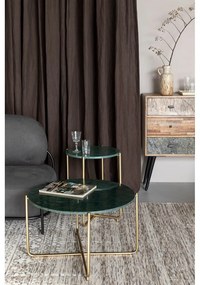 Masă auxiliară din blat de marmură White Lbale Timpa, verde