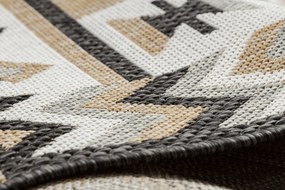 Covor SISAL COOPER Aztec, Etno, Zigzag 22218 ecru / negru