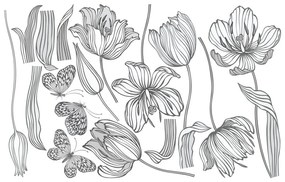 Set autocolante pentru perete Ambiance Bright Tulips