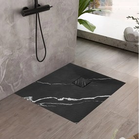 Cadita de dua Magnum Carrara neagra 90x90