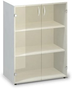Dulap din sticlă medie ProOffice 80 x 45,8 x 106,3 cm, Alb