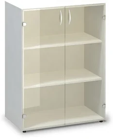 Dulap din sticlă medie ProOffice 80 x 45,8 x 106,3 cm, Alb