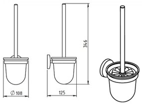 Suport perie wc crom Ferro Metalia 1