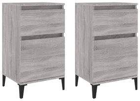 819721 vidaXL Noptiere, 2 buc., gri sonoma, 40x35x70 cm