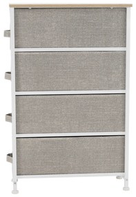 Comodă cu sertare din material textil OFELIA, albă