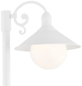 Stalp de iluminat exterior stil clasic ERBA BIS alb H-120cm