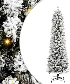 vidaXL Brad de Crăciun artificial Alb 240 cm PVC și metal și plastic