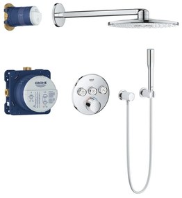 Set de dus incastrat cu baterie termostatata Grohe SmartControl Perfect Rainshower 310 Round